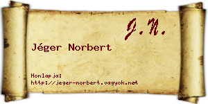 Jéger Norbert névjegykártya